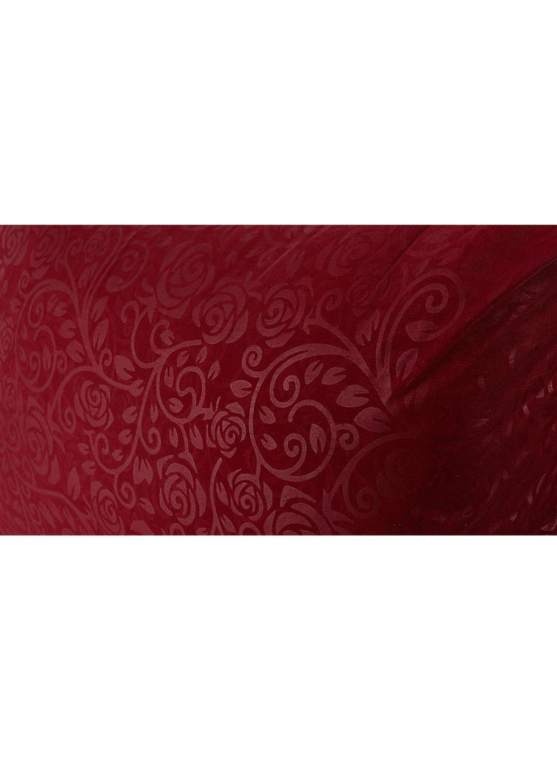 Snooze Fitted Jakared microfiber Bed Sheet Dark red flowery design and Free Pillowcase - Image 4