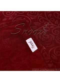 snooze Snooze Fitted Jakared microfiber Bed Sheet Dark red flowery design and Free Pillowcase  - Image 5