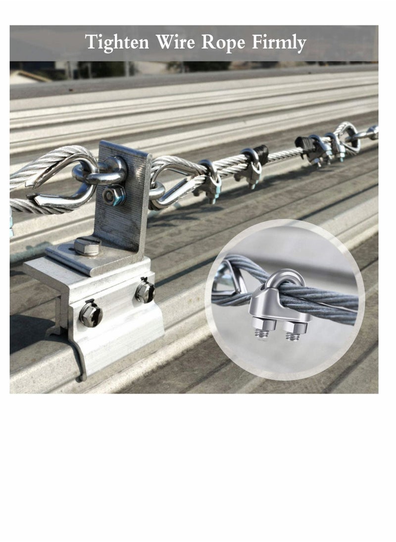 Y&D Wire Rope Clip Cable Clamp, 18 Pcs M3 U Bolt Clamp Ø 3mm (1/8") Sturdy 304 Stainless Steel Saddle Fastener for Garden Industry Gym  - Image 5