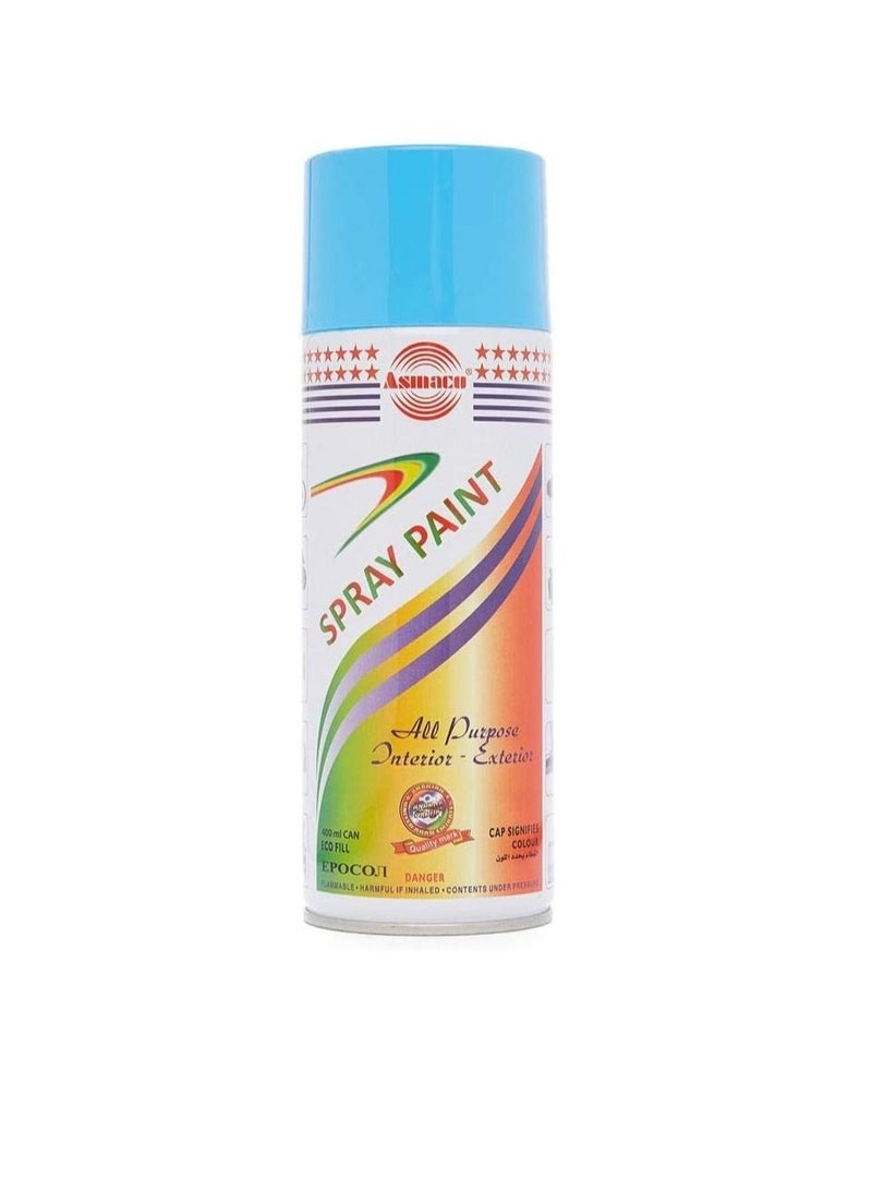 Asmaco All Purpose Interior and Exterior Spray Paint, Light Blue - Image 1