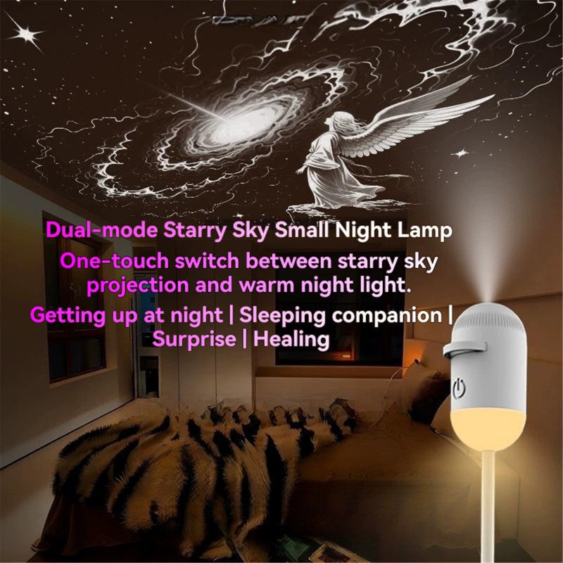 Starry Sky Projector 2-In-1 White - 360-Degree Flexible Gooseneck USB Night Light for Bedroom Car Sleep Aid Home Decor - Image 3