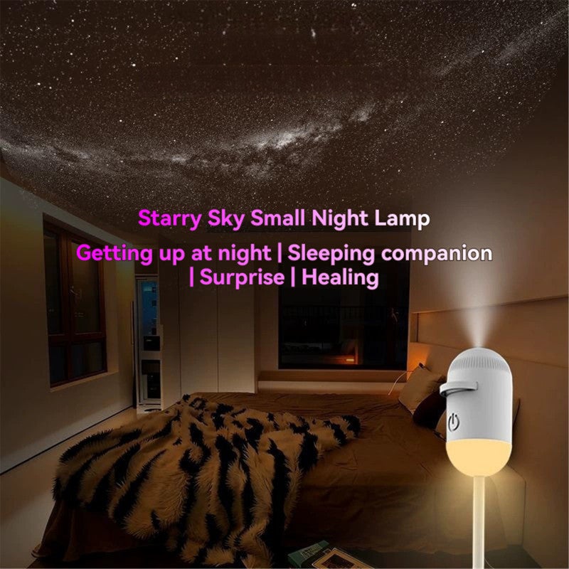 Starry Sky Projector 2-In-1 White - 360-Degree Flexible Gooseneck USB Night Light for Bedroom Car Sleep Aid Home Decor - Image 4