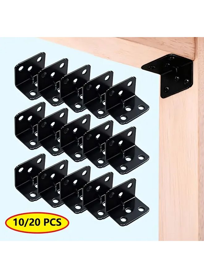 20pcs Heavy Duty L Shaped Angle Brackets 90 Degree Right Angle 4 Hole Design Rustproof - Image 1