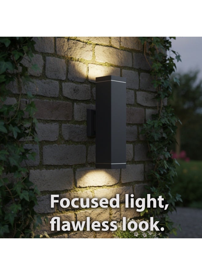 ALFRIDAY Outdoor Wall Light Fixture, GU10 Holder, IP65 Waterproof, Modern Minimalist Up-Down Wall Lamp, Surface Mounted - Image 2