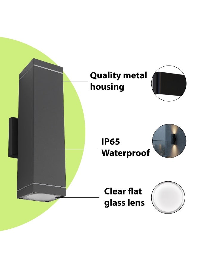 ALFRIDAY Outdoor Wall Light Fixture, GU10 Holder, IP65 Waterproof, Modern Minimalist Up-Down Wall Lamp, Surface Mounted - Image 3