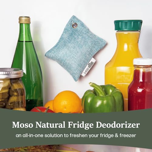 Moso Natural Fridge Deodorizer Odor Eliminator, Bamboo Charcoal Refrigerator & Freezer Air Purifying Bag, More Powerful than Baking Soda Fridge Odor Absorber (2 Pack) - Image 2