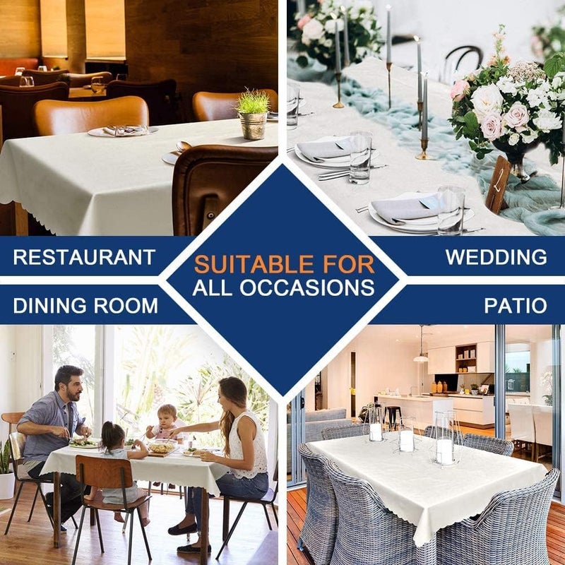 ELECDON Hot & cold climate compatible Round Tablecloth, Waterproof Vinyl Tablecloth, Round Heavy Duty Table Cloth, Wipeable Table Cover for Kitchen and Dining Room Indoor Outdoor Party Wedding (Grey, 60" Round) Stackable design - Image 3