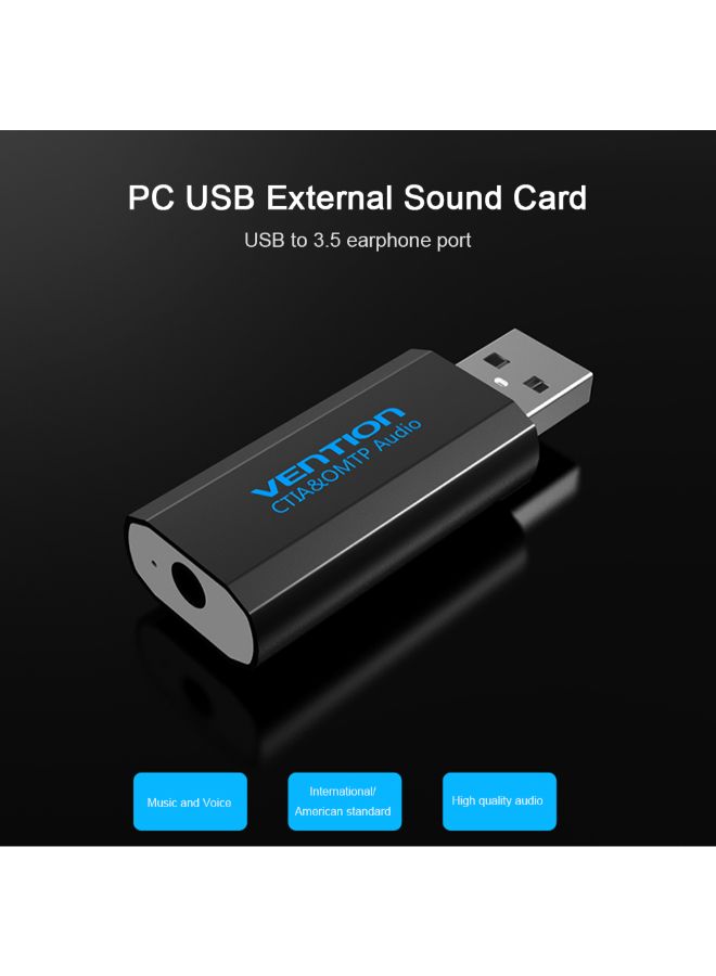 USB External Sound Card Black - Image 3