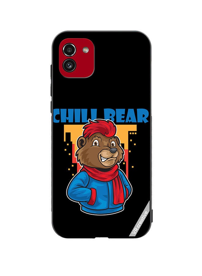 VR CREATIVE Protective Case Cover For Samsung Galaxy A03 Chill Bear Design Multicolour - Image 1
