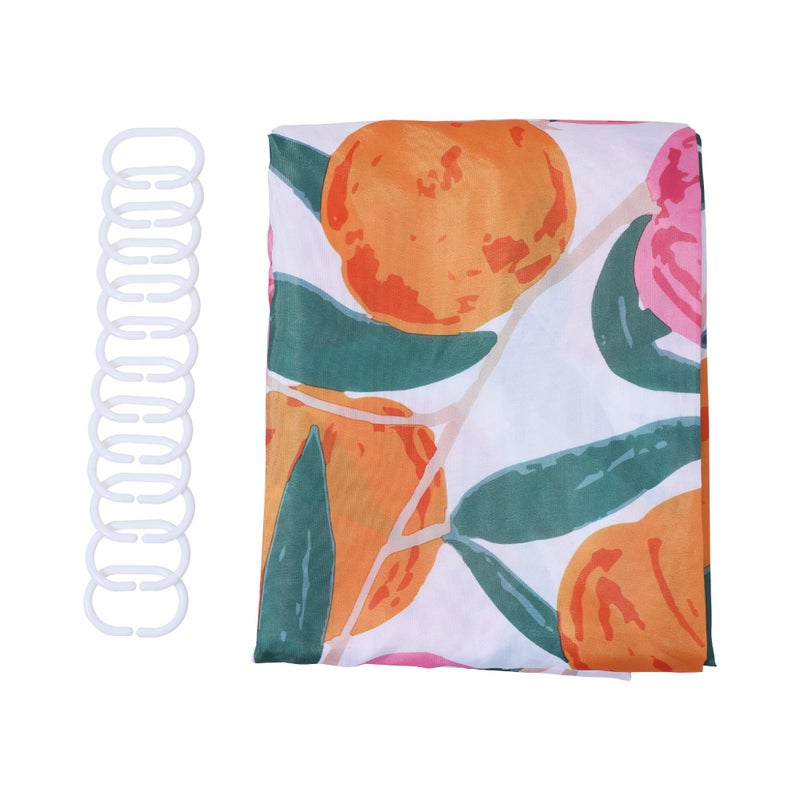 INSHERE Decorative Peach Shower Curtain Waterproof Polyester Fabric  Home Bathroom Decor Hanging Curtain with Hooks 72 by 72 Inch  Hotel Quality  Machine Washable - Image 5