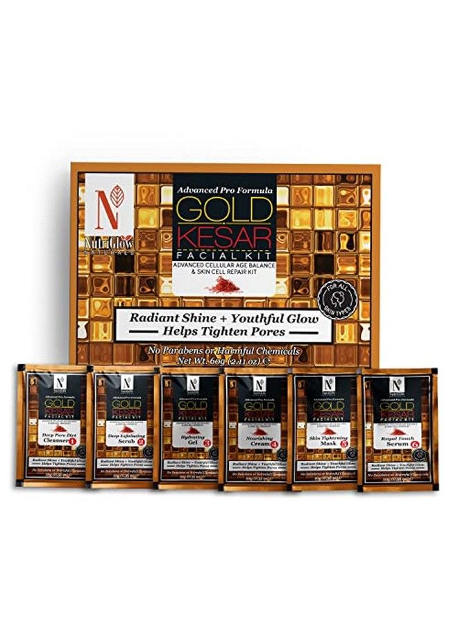 NutriGlow NATURAL'S Advanced Pro Formula Gold Kesar Facial Kit for Glowing Skin| Cleanup Kit for Radiant Shine| Helps Tighten Pores, 60gm - Image 2
