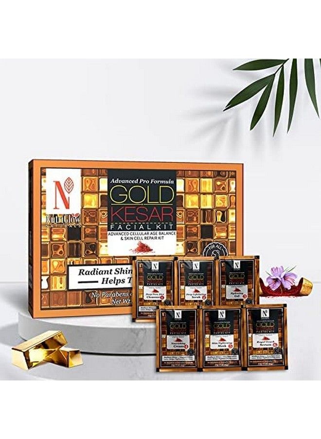 NutriGlow NATURAL'S Advanced Pro Formula Gold Kesar Facial Kit for Glowing Skin| Cleanup Kit for Radiant Shine| Helps Tighten Pores, 60gm - Image 3
