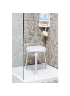 Primanova Rust Proof Swivel Seat Bathroom Stool White and Grey 53 x 33 x 33 cm  - Image 3