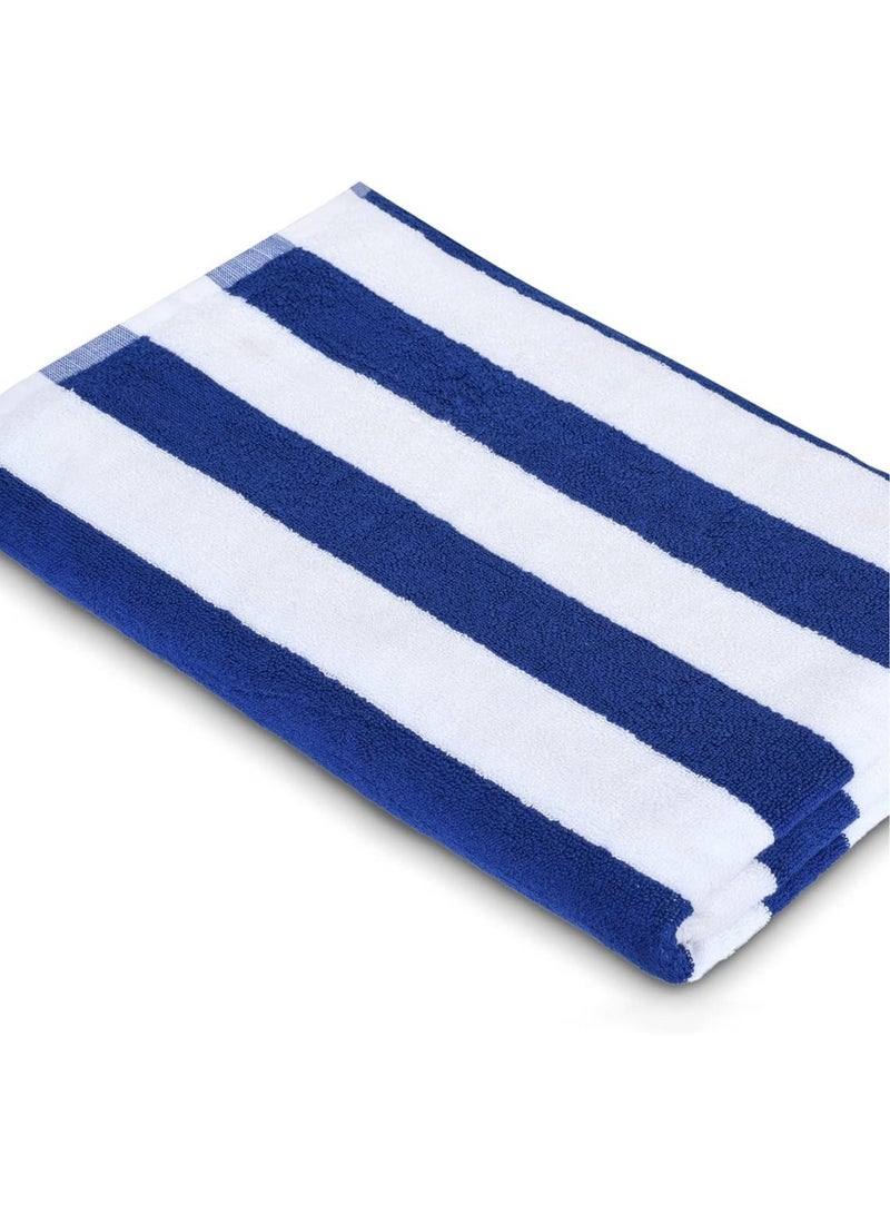 Luxury Pool Towels, 90x180cm (1pcs) (Blue & White Stripe) - Image 2