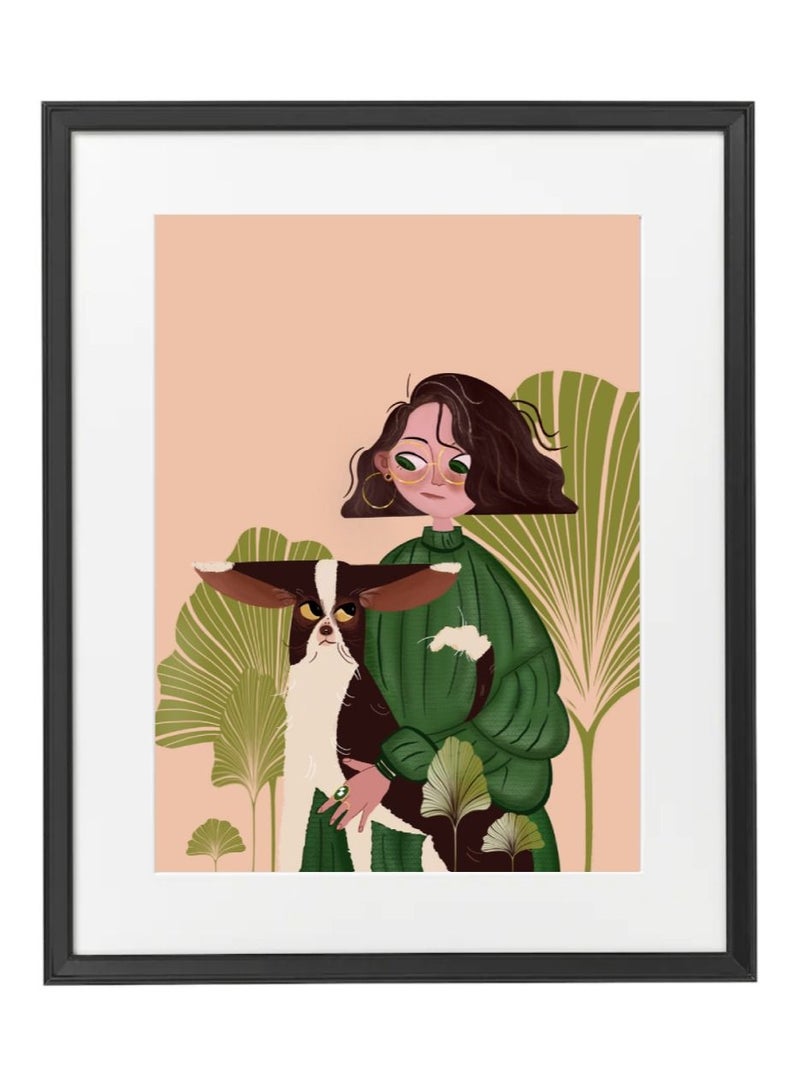 Boomah Accessories Dog Lover, Pet Lover Animal Illustration Nursery Poster with Frame 50x40cm