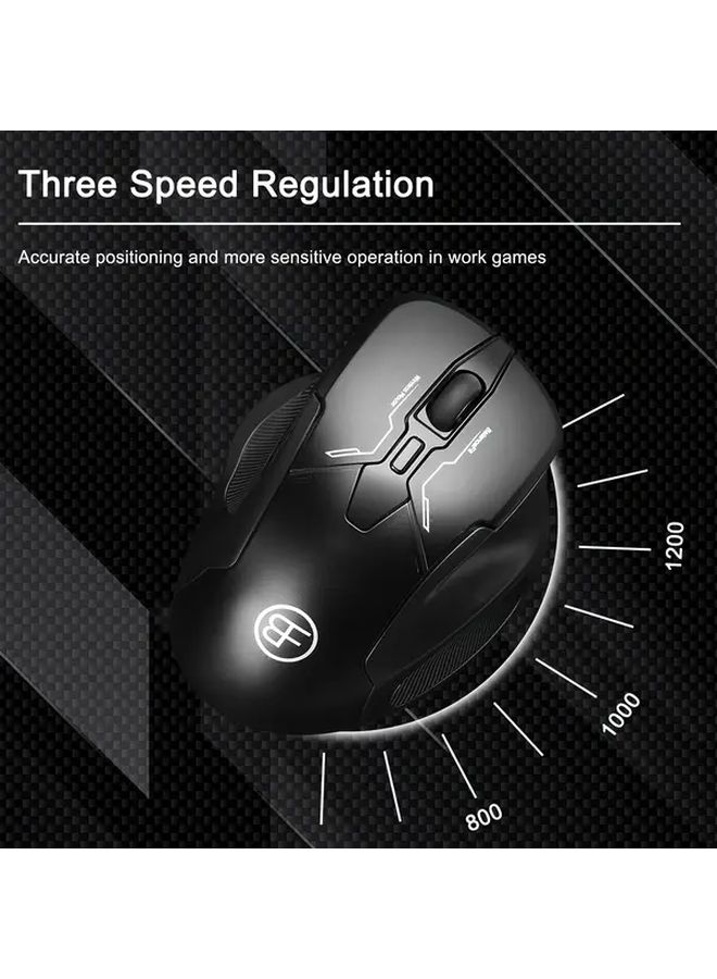Wireless Ergonomic Mouse With Quiet Clicks Portable 6 Button Optical Black For Laptop Desktop PC Mac Home Office - Image 4