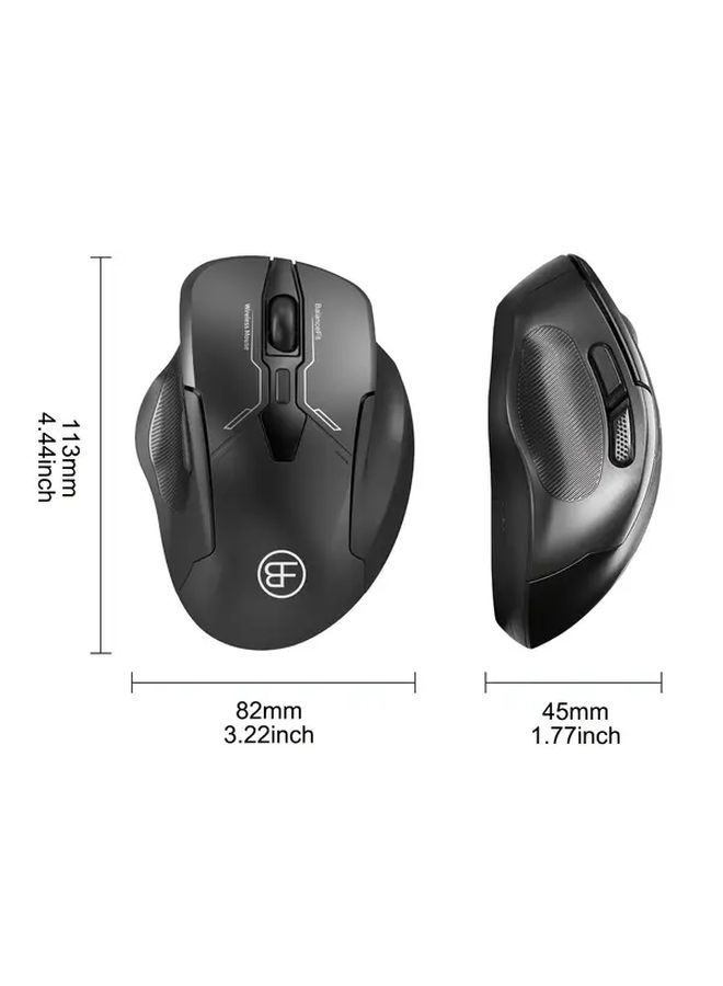 Wireless Ergonomic Mouse With Quiet Clicks Portable 6 Button Optical Black For Laptop Desktop PC Mac Home Office - Image 2