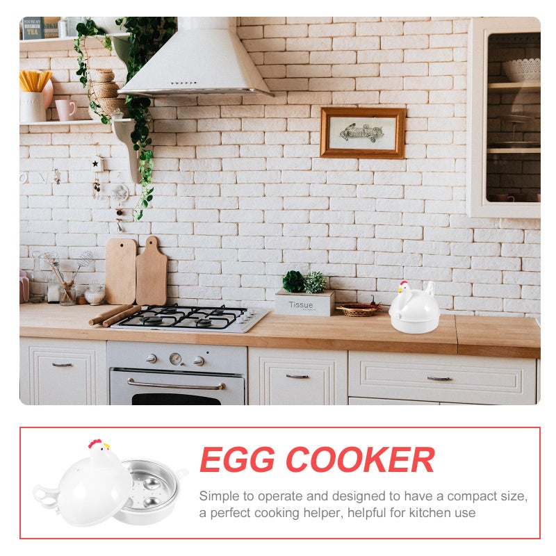 2Pcs Chicken Shaped Microwave Egg Cooker Set For Healthy Breakfast Kitchen Accessory - Image 4