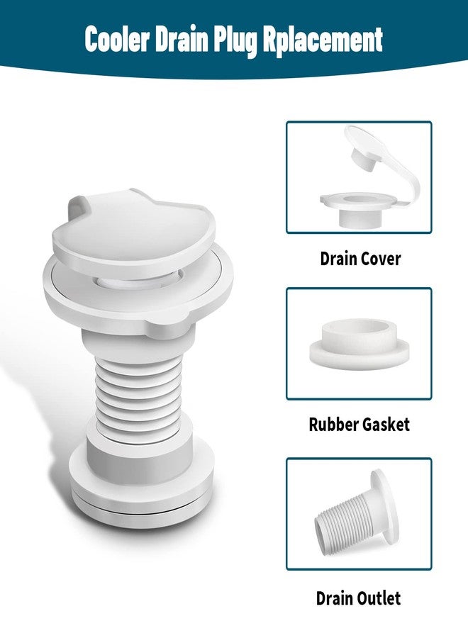 Hasanbar Cooler Drain Plug Replacement for Coleman, 1.5" Standard Drain Plug Kit Assembly, Drain Plug Replacement Parts for Coleman Xtreme Cooler 50 qt, 58 qt, 82 qt Leak-Proof, Cooler Accessories, 2 Pack - Image 5