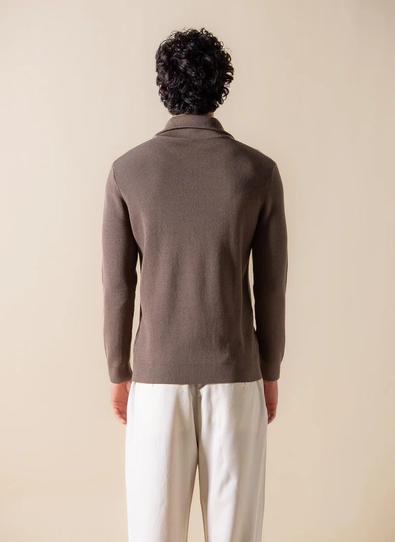 SHAPES KNITTED QUARTER-ZIP JUMPER