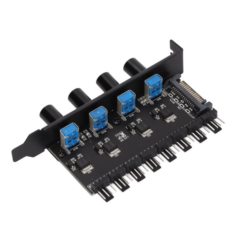 PWM Fan Hub 8 Channel: Knob Adjustment Speed Controller - High Performance Material Space Saving for PC CPU Chassis HDD VGA Water Cooling Systems - Image 2