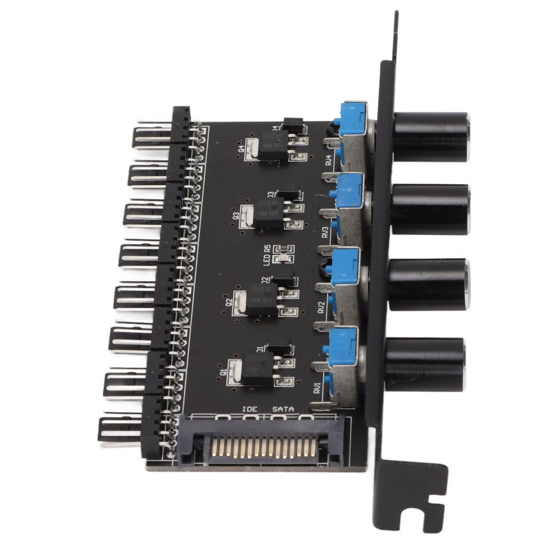 PWM Fan Hub 8 Channel: Knob Adjustment Speed Controller - High Performance Material Space Saving for PC CPU Chassis HDD VGA Water Cooling Systems - Image 1