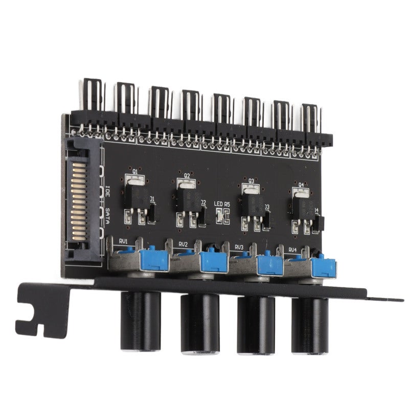 PWM Fan Hub 8 Channel: Knob Adjustment Speed Controller - High Performance Material Space Saving for PC CPU Chassis HDD VGA Water Cooling Systems - Image 5