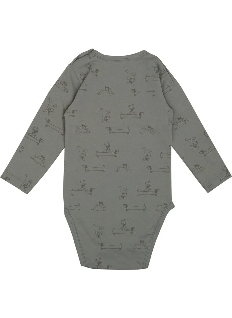 Jrmori Mr.j & Ms.r Printed Long Sleeve Bodysuit with Shoulder Snaps