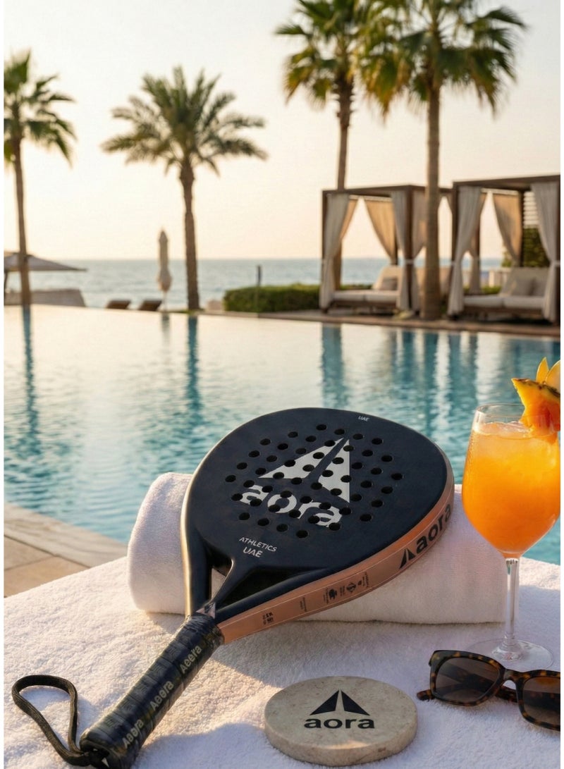 Aora Paddle Tennis Racket 18K Carbon Fiber Terra Cotta – Professional Lightweight Control & Power Padel Racket with Optimized Sweet Spot, Shock Absorbing Core & Ergonomic Non-Slip Grip for Men & Women - Image 3