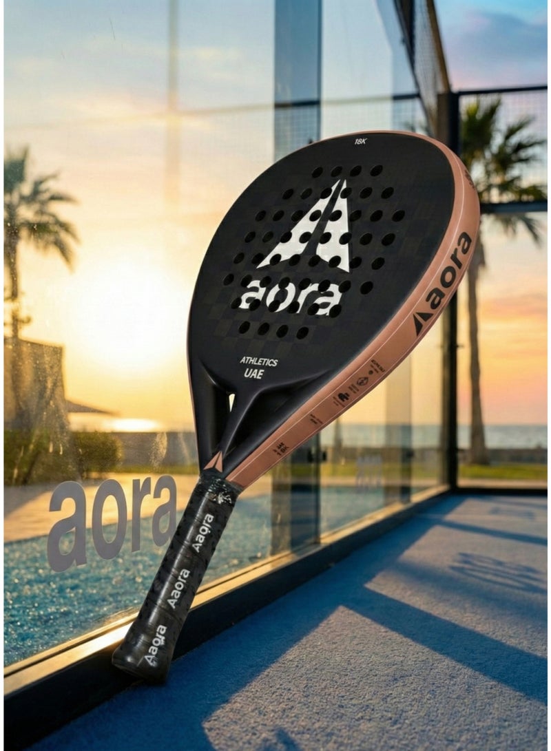 Aora Paddle Tennis Racket 18K Carbon Fiber Terra Cotta – Professional Lightweight Control & Power Padel Racket with Optimized Sweet Spot, Shock Absorbing Core & Ergonomic Non-Slip Grip for Men & Women - Image 1