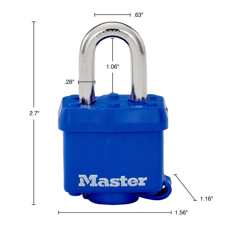 Master Lock Master Lock 312D Weatherproof Padlock,Navy Blue  - Image 3