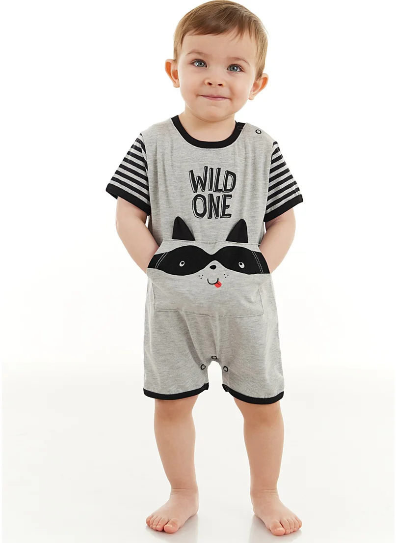 دينوكيدس Raccoon Baby Boy Gray Summer Jumpsuit