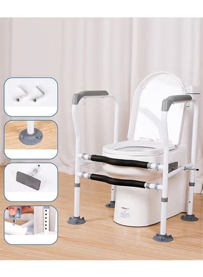Toilet Safety Rails，Bathroom Adjustable Height and Width  Handrail with Suction Cups,Armrest Frame for Nursing Home ,Non-Slip Health Care Equipment  for  Elderly - Image 2