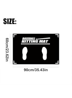 Generic Baseball Training Mat, 90 x 60 cm, Black Rubber, Batting Mat with Toes Facing Place, Silent Anti-Skid, Suitable for Baseball, Softball, T-Ball, Left and Right-Handed Players  - Image 4