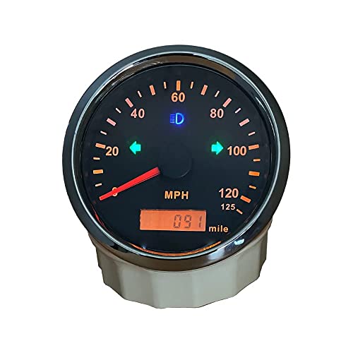 ELING Auto Speed Gauge Kit MPH GPS Speedometer Odometer 125MPH Mileage Adjustable Overspeed Alarm for Boat Car Truck Motorcycle 85MM 12V 24V - Image 3