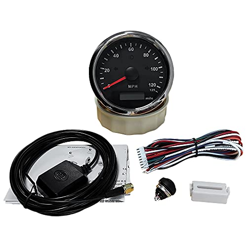 ELING Auto Speed Gauge Kit MPH GPS Speedometer Odometer 125MPH Mileage Adjustable Overspeed Alarm for Boat Car Truck Motorcycle 85MM 12V 24V - Image 4