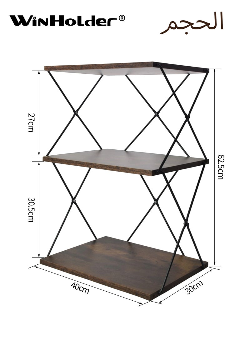 WinHolder Floor-Standing Bookshelf, Storage Rack for Living room, Suitable for Coffee table, bedside table, bookcase, 40*30*62.5 CM - Image 3