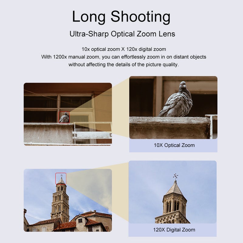 ORDRO HDR-Z88 4K Digital Video Camera 30MP Camcorder DV Recorder 3.0 Inch IPS Touch Panel 10X Optical Zoom Auto Focus WiFi Connection Slow Motion Time Lapse Recording with Carry Bag Remote Control - Image 5