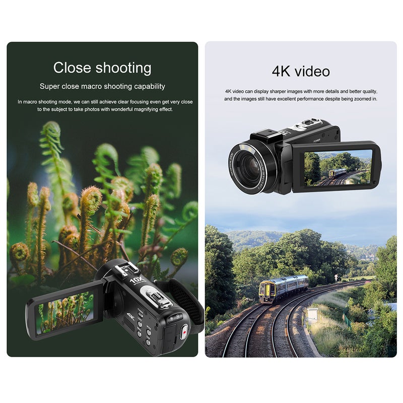 ORDRO HDR-Z88 4K Digital Video Camera 30MP Camcorder DV Recorder 3.0 Inch IPS Touch Panel 10X Optical Zoom Auto Focus WiFi Connection Slow Motion Time Lapse Recording with Carry Bag Remote Control - Image 4