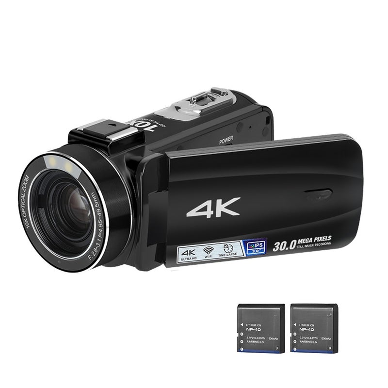 ORDRO HDR-Z88 4K Digital Video Camera 30MP Camcorder DV Recorder 3.0 Inch IPS Touch Panel 10X Optical Zoom Auto Focus WiFi Connection Slow Motion Time Lapse Recording with Carry Bag Remote Control - Image 1