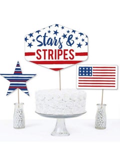 Big Dot of Happiness Stars And Stripes Memorial Day 4Th Of July And Labor Day Usa Patriotic Centerpiece Sticks Table Toppers Set Of 15  - Image 4