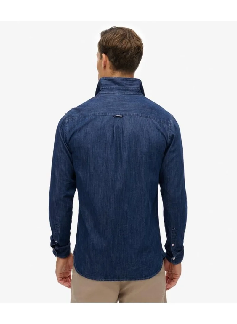 سوبر دراي قميص جينز أساسي بأكمام طويلة