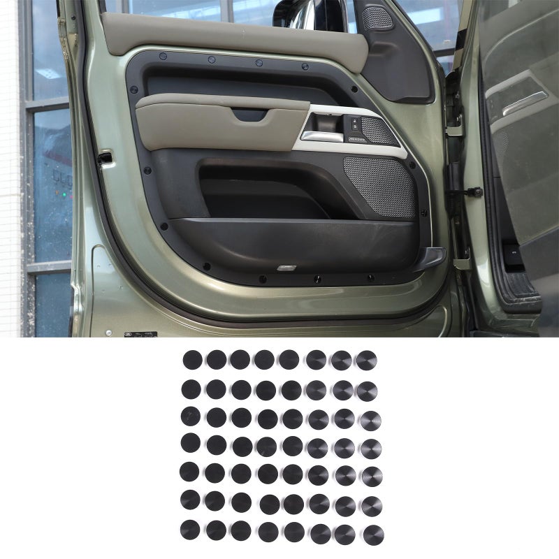 Generic PIUGILH Door Screw Protection Cover Compatible with Land Rover Defender 110 2020-2024 Accessories, Aluminum Car Door Screw Decorative Cover Trim, 56Pcs(Black)  - Image 1