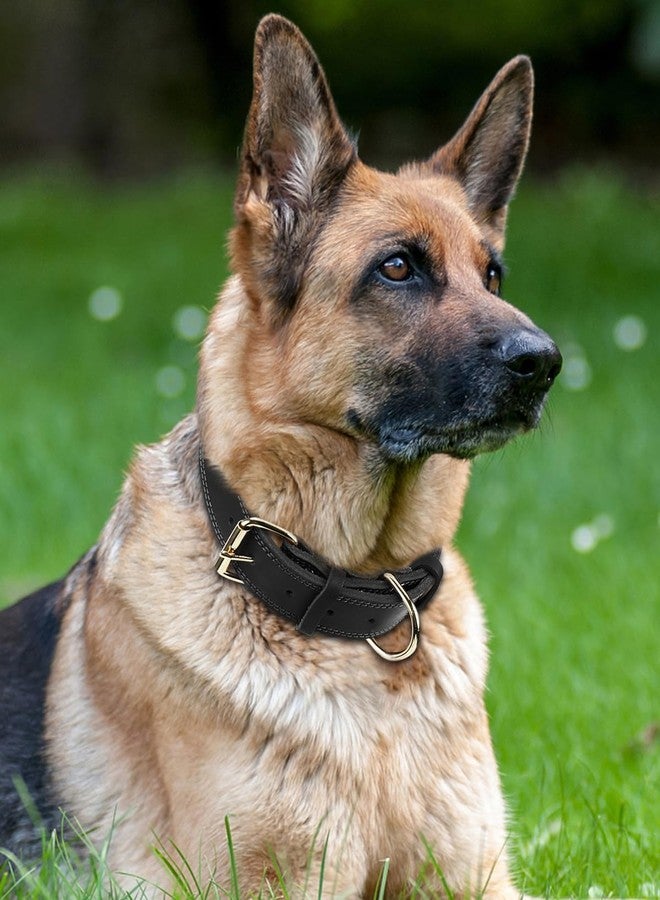 Joytale Genuine Leather Dog Collar for Large Dogs, Heavy Duty Thick Solid Leather for Power Breeds, Sturdy Adjustable Pet Collar with Metal Pin Buckle, Durable for Daily Walking, Black, XL - Image 2