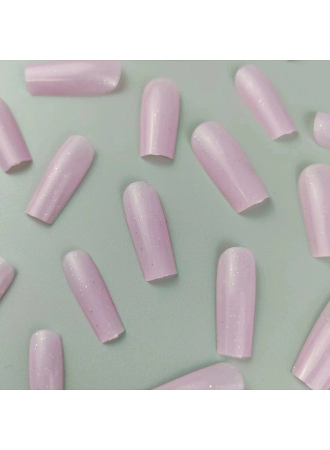 Goolsky Premium Long Square Press-on Nails with Minimalist Pink Solid Color for Fresh Elegance - Image 2