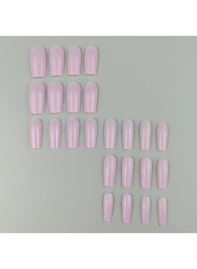 Goolsky Premium Long Square Press-on Nails with Minimalist Pink Solid Color for Fresh Elegance - Image 3