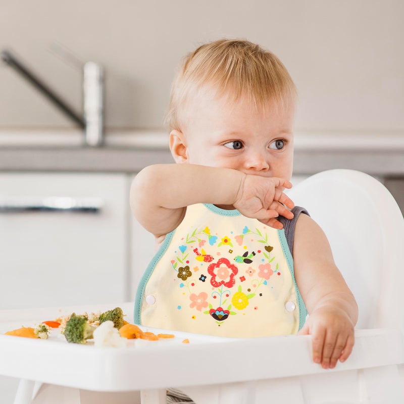4 pcs Baby Bib Apron Pocket Cartoon Pattern Bib Kindergarten Supplies (Assorted Color) - Image 5