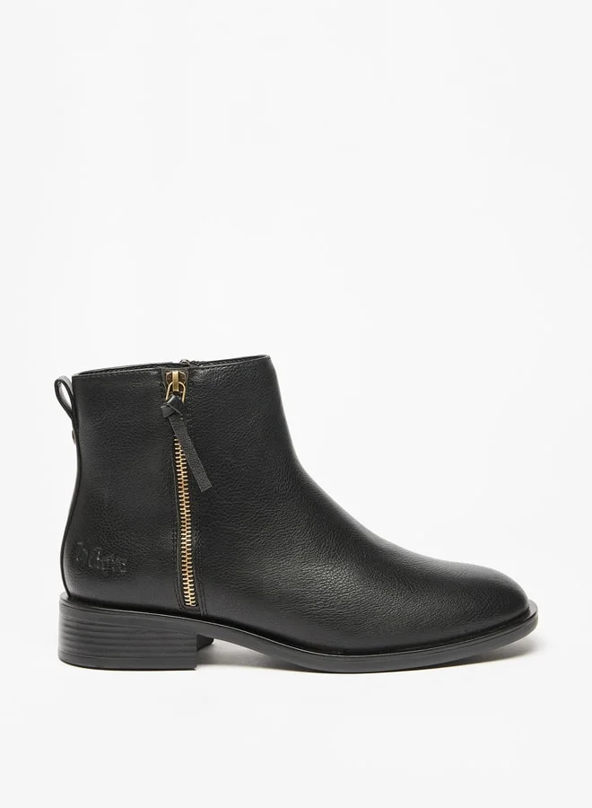 لي كوبر Women's Solid Ankle Boots with Zip Closure