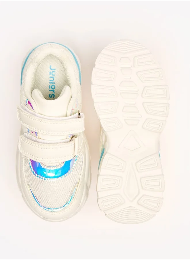 JUNIORS Panelled Sneakers with Hook and Loop Closure