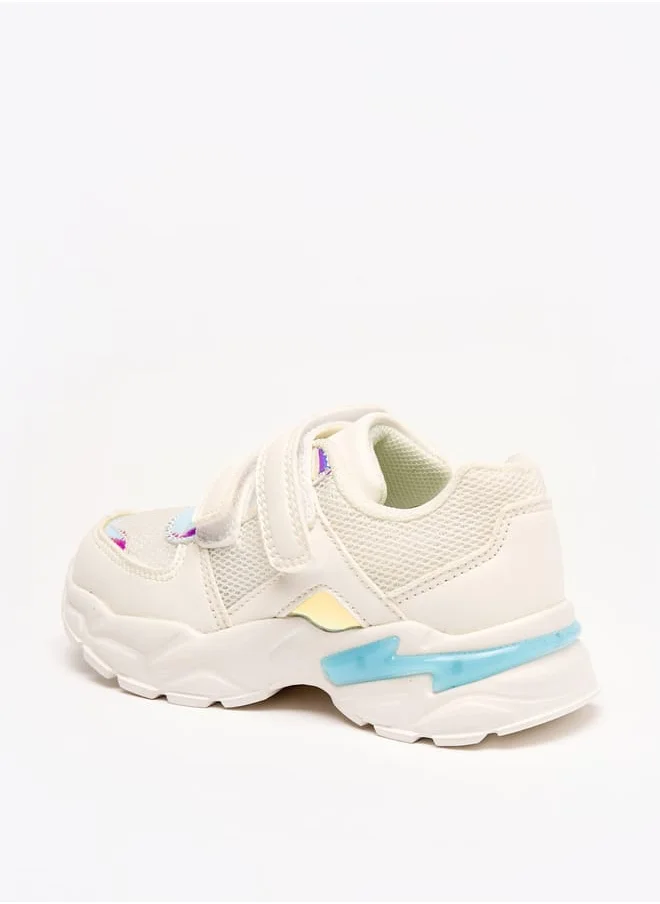 JUNIORS Panelled Sneakers with Hook and Loop Closure